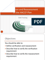 Validation, Verification and Reassessment of The HACCP