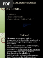 Financial Management Dividend : Dividend ? Types of Dividend ? Factors Affecting Dividend Policy ?