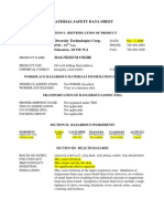 Material Safety Data Sheet: Section I: Identification of Product