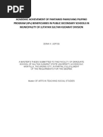 ACADEMIC ACHIEVEMENT OF PANTAWID PAMILYANG PILIPINO PROGRAM (4Ps) BENEFICIARIES IN PUBLIC SECONDARY SCHOOLS IN SULTAN KUDARAT DIVISION