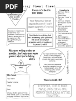 Essay Cheat Sheet: Your Thesis Must Be An Arguable Point. If I Can't Argue Against It, It's Not A Thesis!