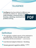 Intelligence: Intelligence Has Been Defined in Different Ways