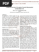 A Study On Investors Perception Towards Sharemarket in Sharekhan LTD