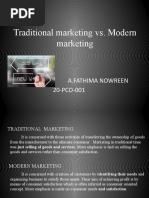 Traditional Marketing vs. Modern Marketing: A.Fathima Nowreen 20-PCO-001