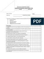 Homeroom Guidance Monitoring Tool: Balingasa Elementary School - Grading - School Year