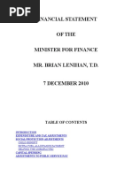 Financial Statement of The Minister For Finance Mr. Brian Lenihan, T.D