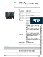 Circuit Breaker Compact NSX250H - 250 A - 3 Poles - Without Trip Unit