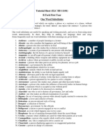 Tutorial Sheet (ELC HS 11101) B.Tech First Year One Word Substitutes