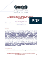 Evaluación Del Perfil de Juego en La Clase de Psicomotricidad Vivenciada en Niños de Educación Preescolar