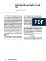 Measurement of Diffusivity of Organic Liquids Through Polymer Membranes