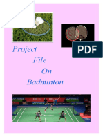 Project File On Badminton