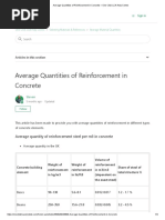 Average Quantities of Reinforcement in Concrete: Search