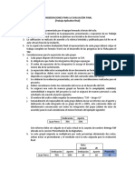 Consideraciones para La Evaluación Final