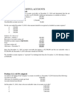 Estimation of Doubtful Accounts: Problem 12-1 (AICPA Adapted)