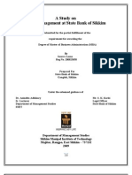 Project Report On Cash Management of State Bank of Sikkim