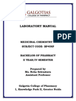 Lab Manual Medicinal Chemistry 406 P