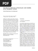 Odd-Even Behavior Solubility Dicarboxylic Acids