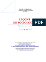 Durkheim - Leçons de Sociologie (Physique Des Moeurs Et Du Droit)