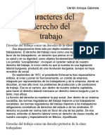 Derecho Del Trabajo Como Un Derecho de La Clase Trabajadora