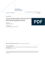 A Case Study Analysis of Factors For Success in ERP System Implem