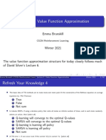 Lecture 5: Value Function Approximation: Emma Brunskill