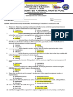 1st Quarter Exam - Organization & Management