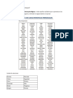 Listado Caracteristicas