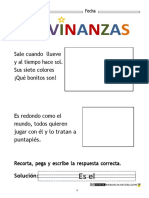 Adivinanzas para Niños. Solución Con Pictogramas