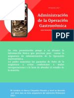 INTRO Administración de La Operación Gastronómica