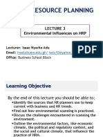 Human Resource Planning: Environmental Influences On HRP