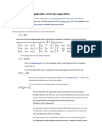 Application of LU Decomposition