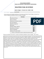 Relatório Final de Estágio - Estágio I - Processo Civil