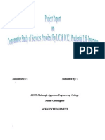 Comparative Study of Services Provided by LIC ICICI Prudential Life Insurance