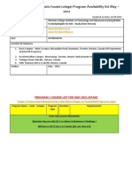 Sheridan College Program Availability List For MAY - 2022 Intake