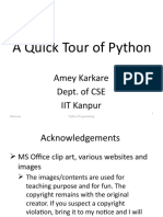 A Quick Tour of Python: Amey Karkare Dept. of CSE IIT Kanpur