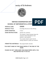 May2015 Examination Diet School of Mathematics & Statistics ID5059