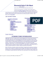 APA Research Style Crib Sheet