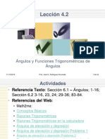 Lección 4.2 - Ángulos y Funciones Trigonometricas de Ángulos