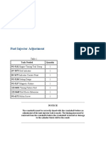 Fuel Injector Adjustment: Table 1