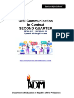 Oral Communication in Context Second Quarter: Senior High School