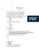 Pe 2 Basketball Quiz