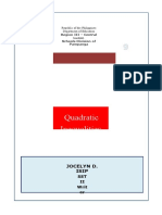 Quadratic Inequalities: Jocelyn D. Isip