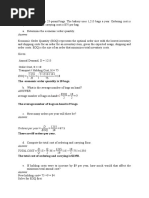 Eoq H: The Economic Order Quantity Is 18 Bags