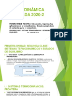 Termodinámica Aplicada. 2° CLASE 2020-2