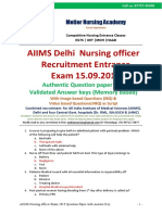 AIIMS Nursing Officer Question Paper With Key 2019-1