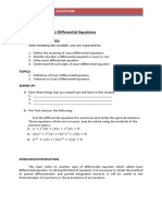 MODULE TITLE: Exact Differential Equations Learning Objectives