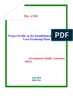 Investment Office ANRS: Project Profile On The Establishment of Acrylic Yarn Producing Plant