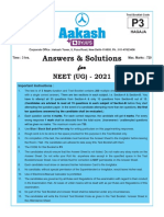 Answers & Solutions: For For For For For NEET (UG) - 2021