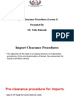 Import Clearance Procedures