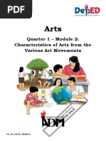 ARTS10 q1 Mod2 Characteristics of Arts From The Various Art Movements v2